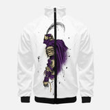 Big Purple - Stand Collar Zipper-up Hoodie (Image on Front ONLY!)